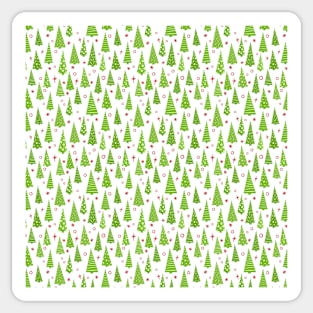 Pattern of Mod Christmas Trees and Dots Sticker